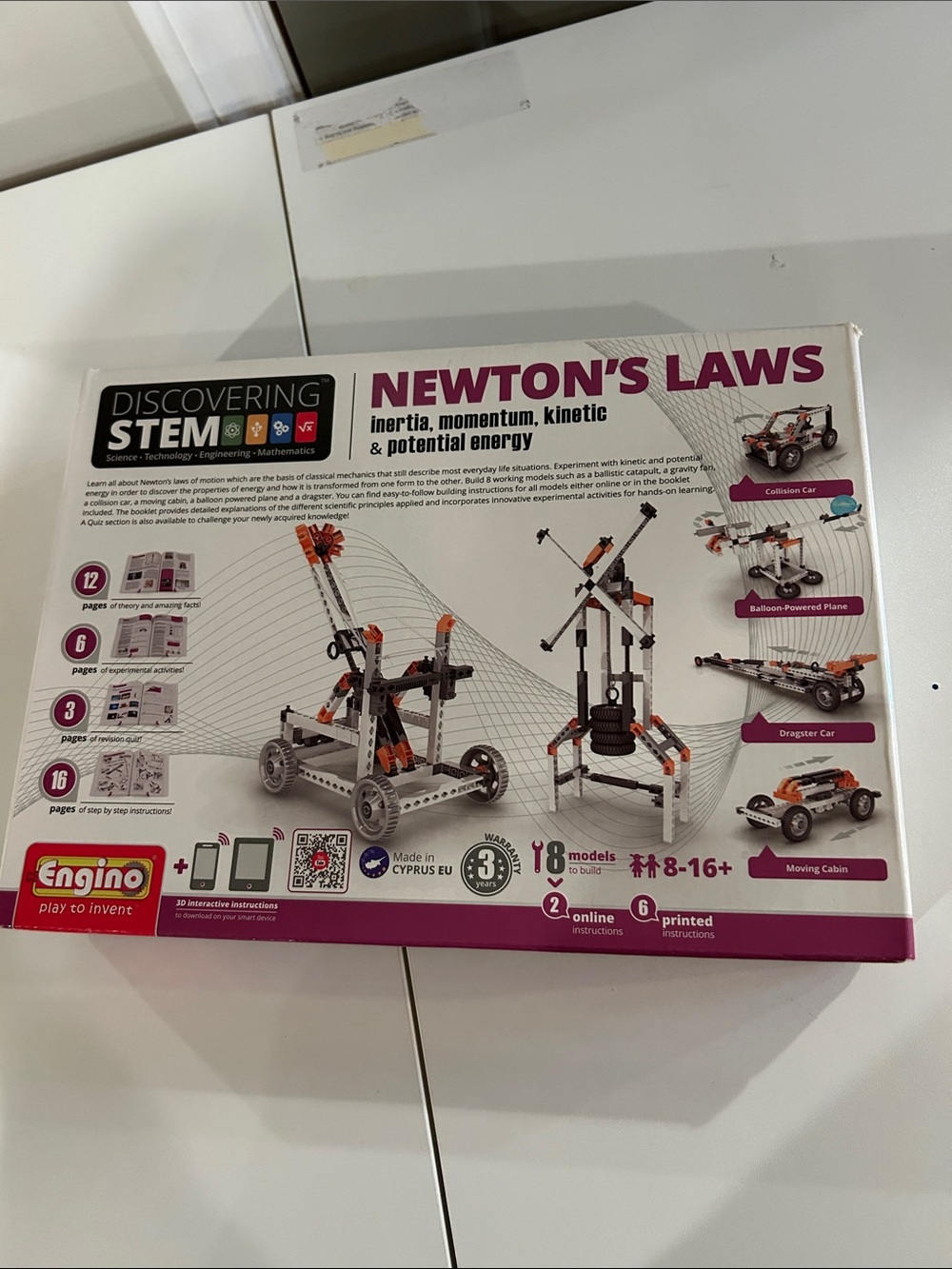 Newton's Laws STEM Building Set - White & Orange